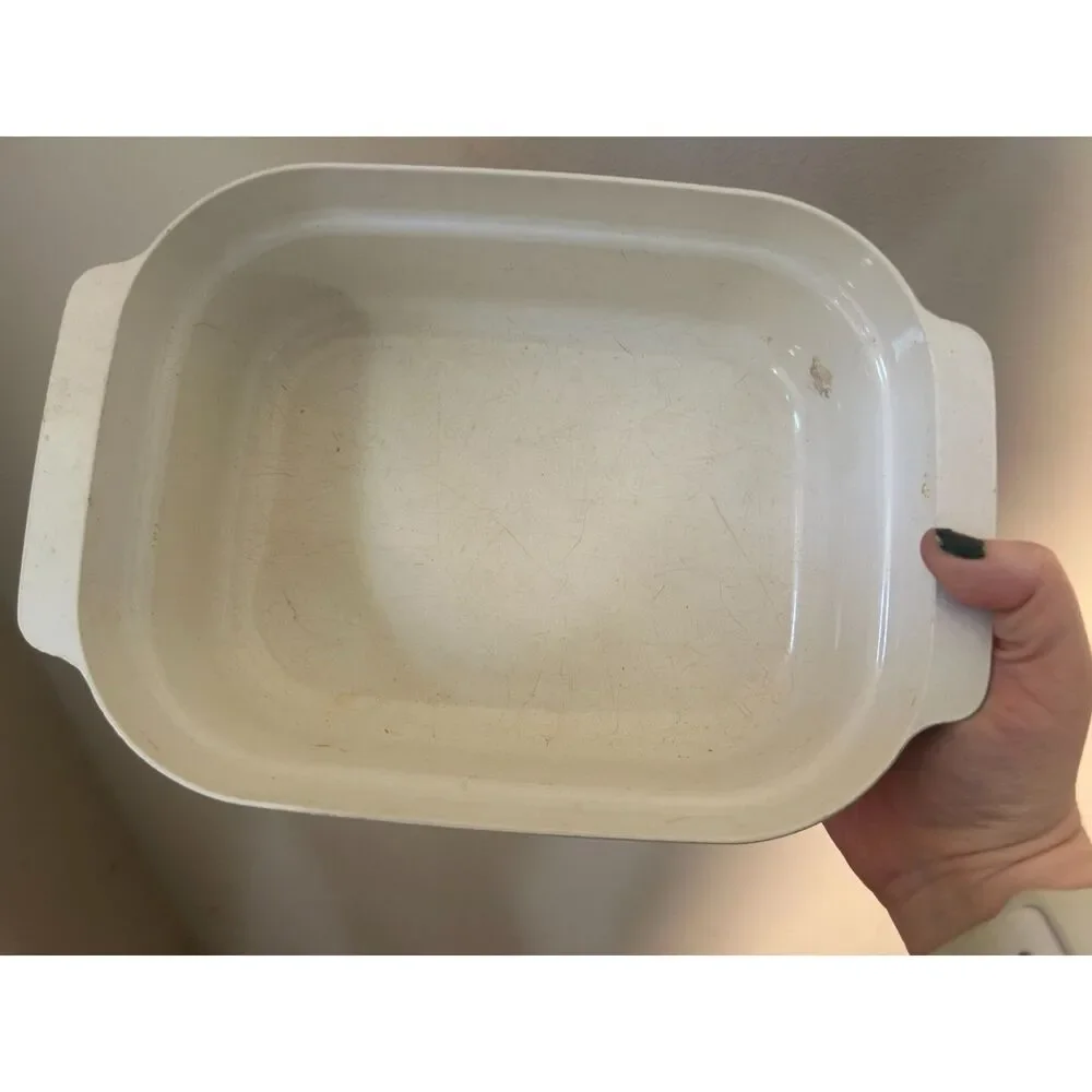 Vintage Anchor Hocking Microware 2.5 Qt Casserole Dish Pastel Iris Floral C85-11